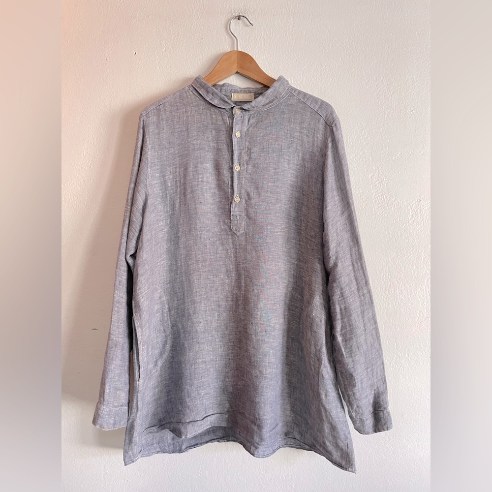 CP SHADES Linen Half Button Tunic w/ Pockets